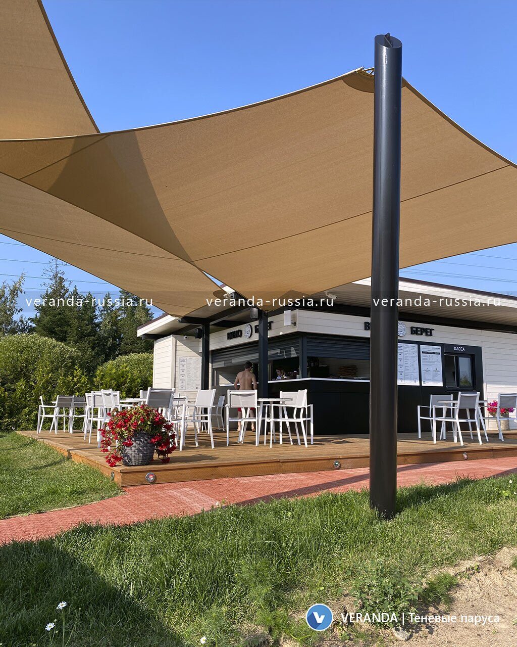 Теневые паруса для дизайна террасы пляжного бара на курорте ИГОРА ...